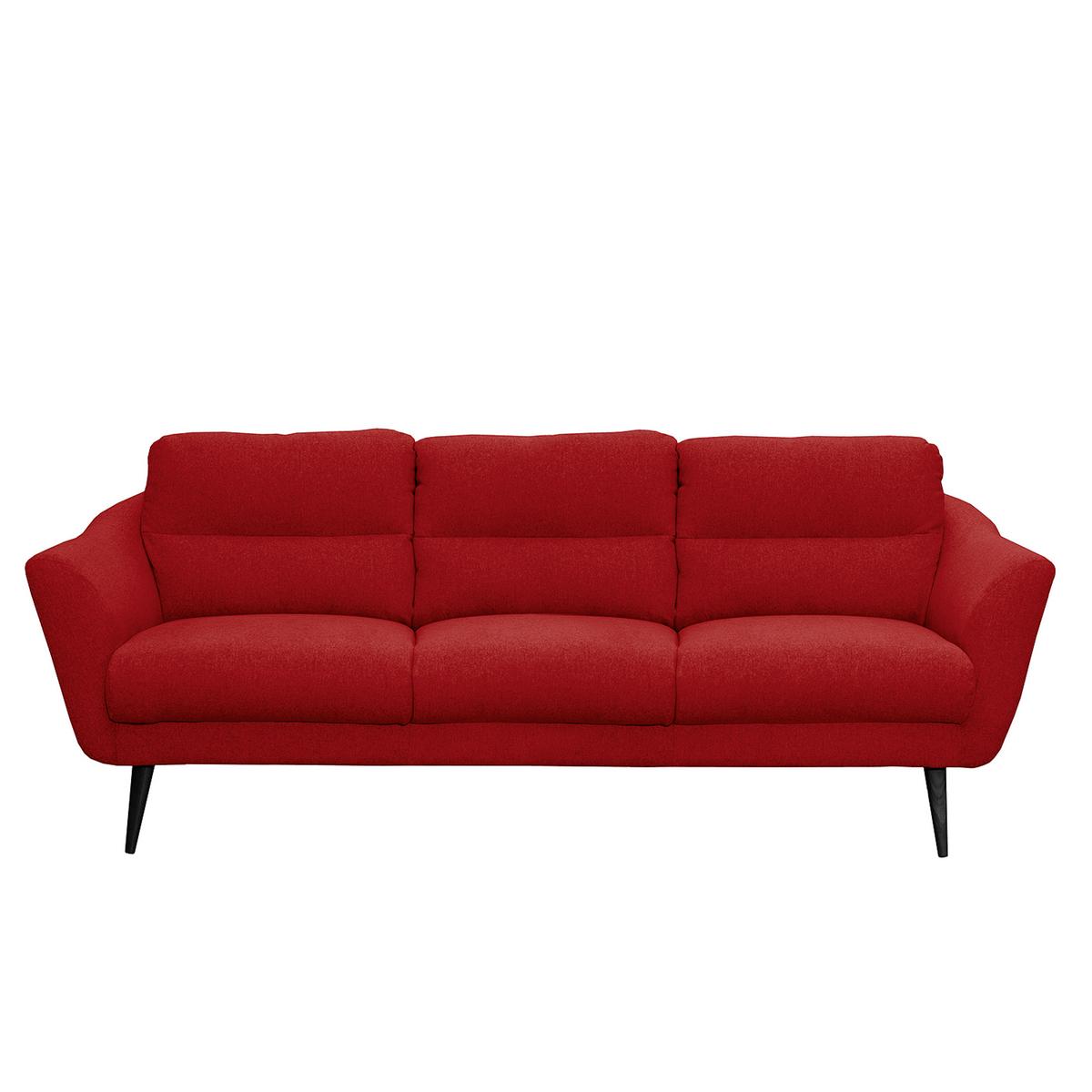 3-Sitzer-Sofa Tromso Rot B: 209 cm - Rot/Schwarz, Design, Textil (209/87/88cm) - Livetastic