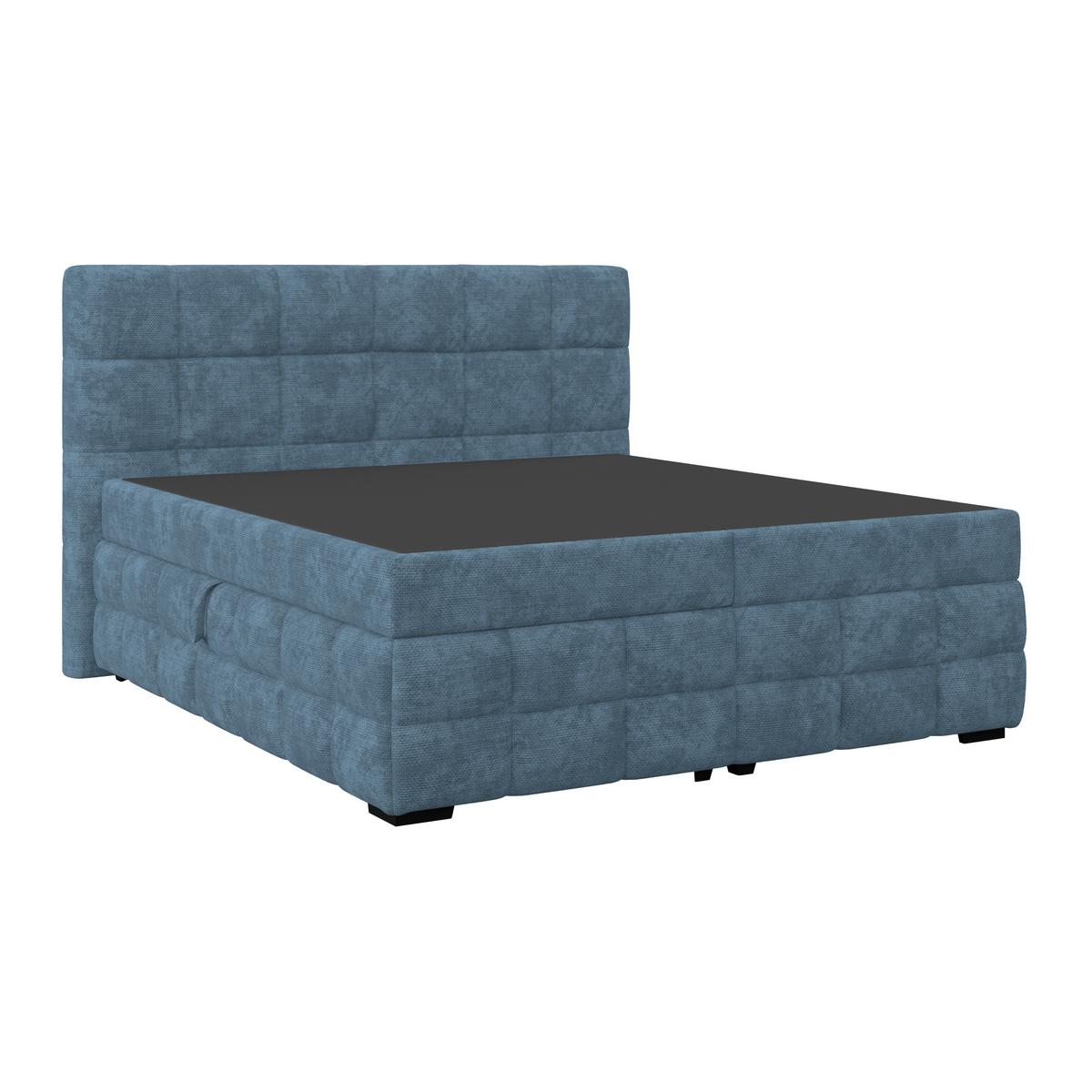 Čalouněná postel VEGA 180x200 cm, modrá - modrá/černá, Trend, dřevo/textil (180/200cm)