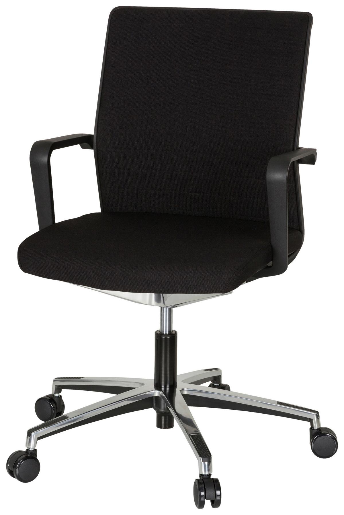 Drehstuhl Move-tec 3d Höhenverstellbar Schwarz - Alufarben/Schwarz, MODERN, Kunststoff/Textil (57/105/55cm) - MID.YOU