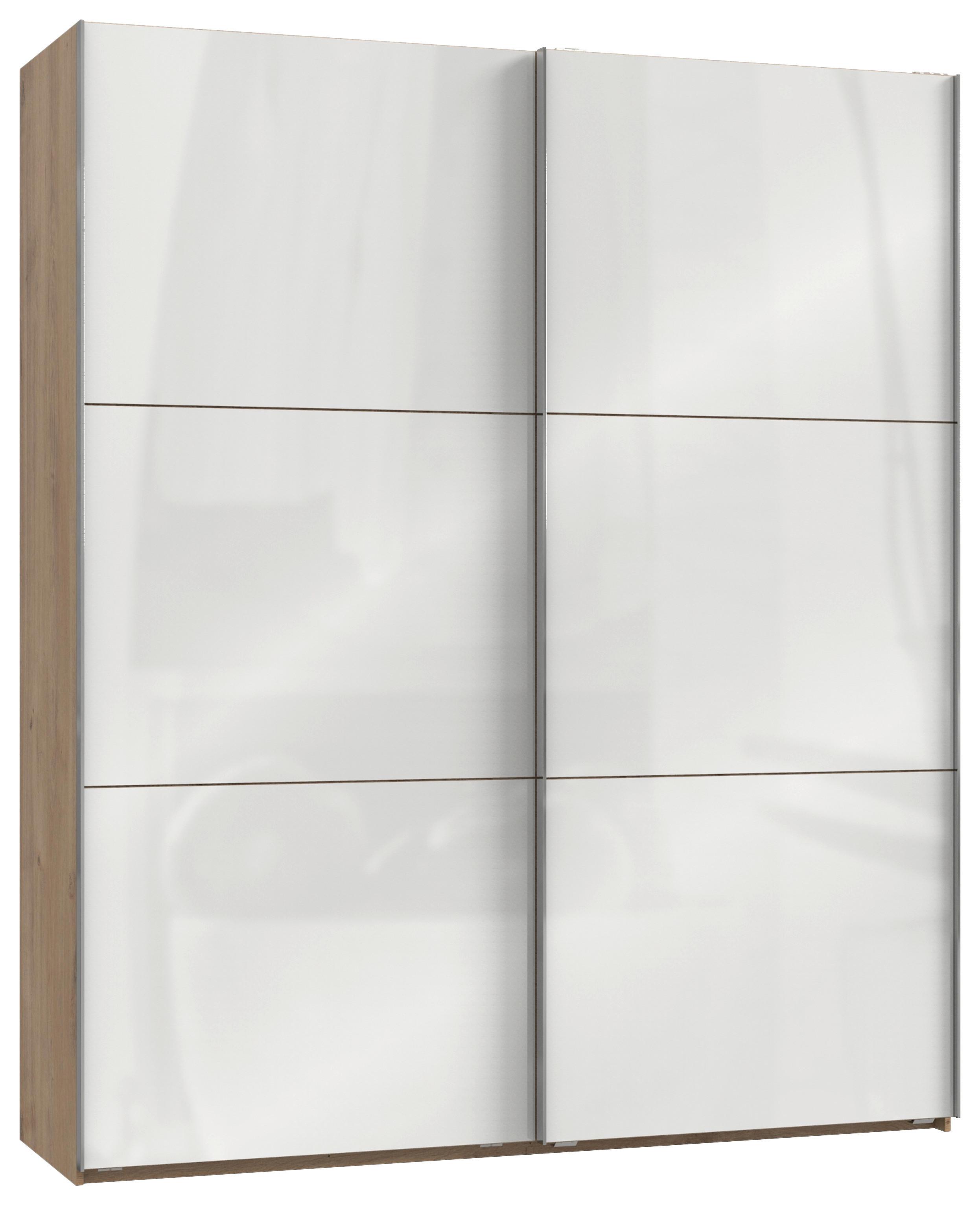 Schwebetürenschrank B: 200 Cm Level 36c Weiß/eiche Dekor - Eichefarben/Weiß, MODERN, Holzwerkstoff (200/236/65cm) - MID.YOU