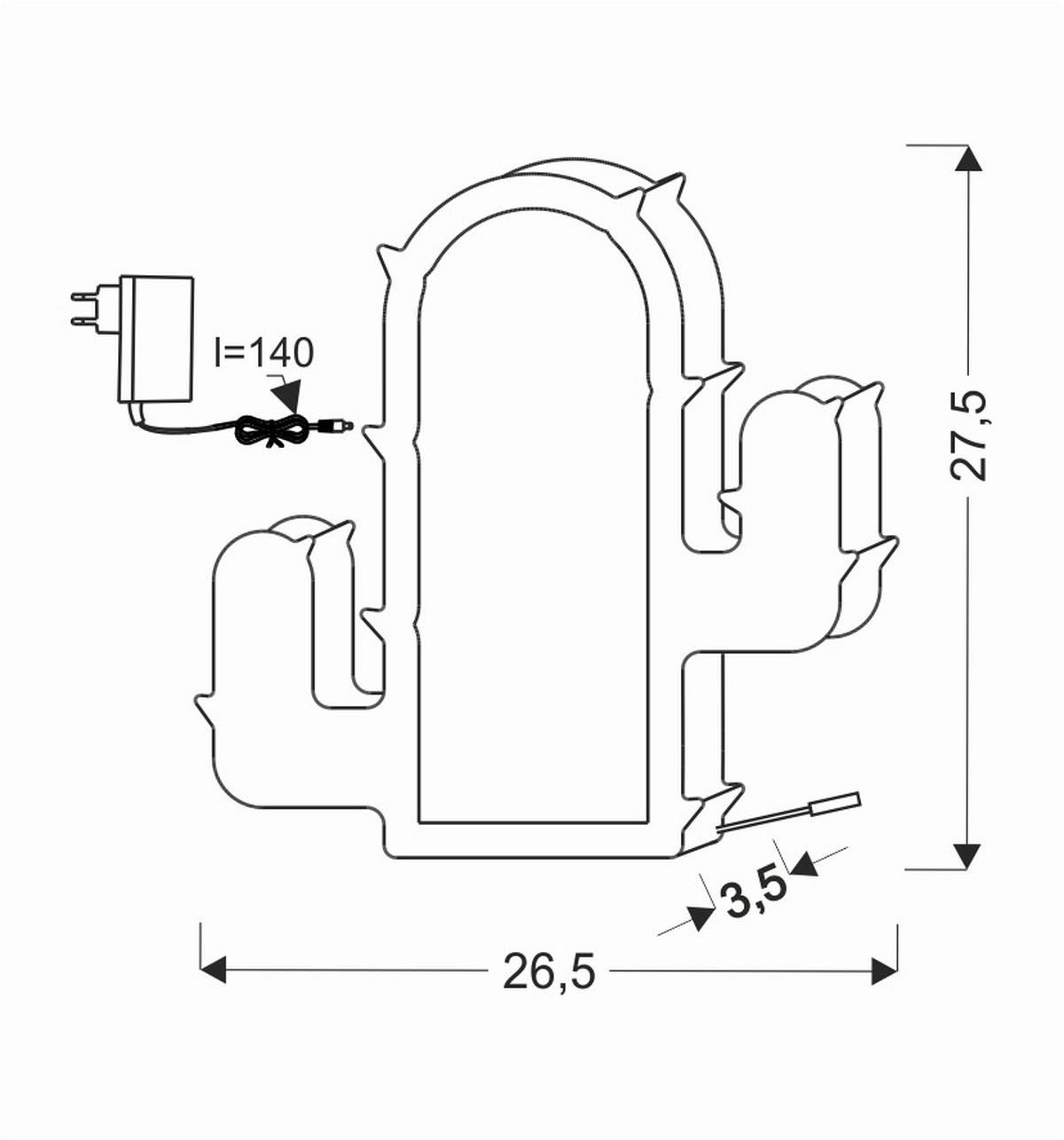 Kindertischleuchte 41-10605 Cactus - Grün, Basics, Holzwerkstoff/Kunststoff (26.5/3.5/27.5cm)