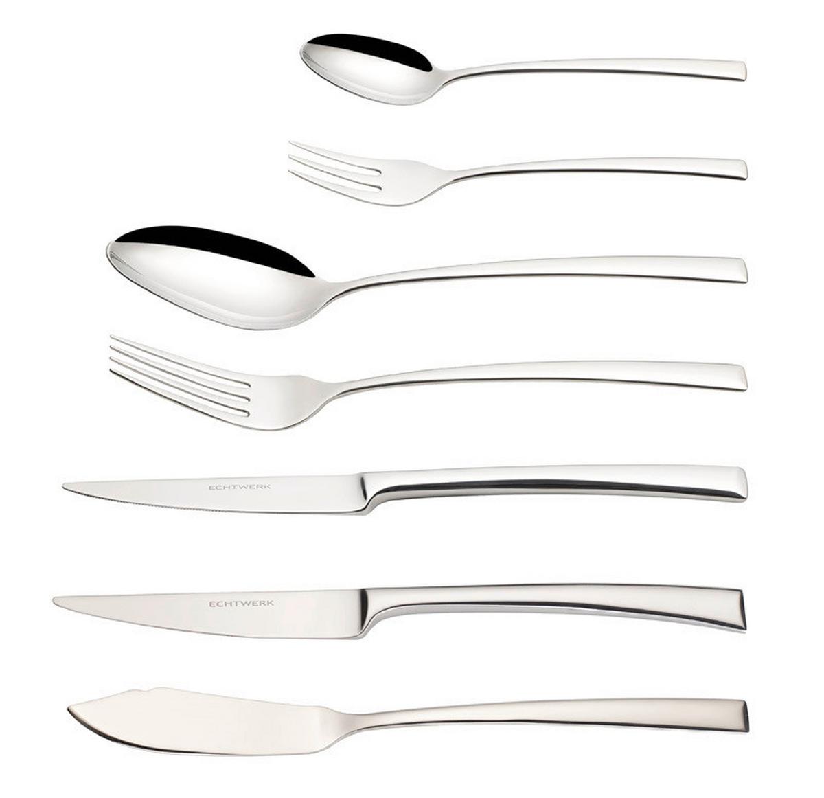 Besteckset 42-Teilig Avelino für 6 Personen - Silberfarben, Trend, Metall - Echtwerk