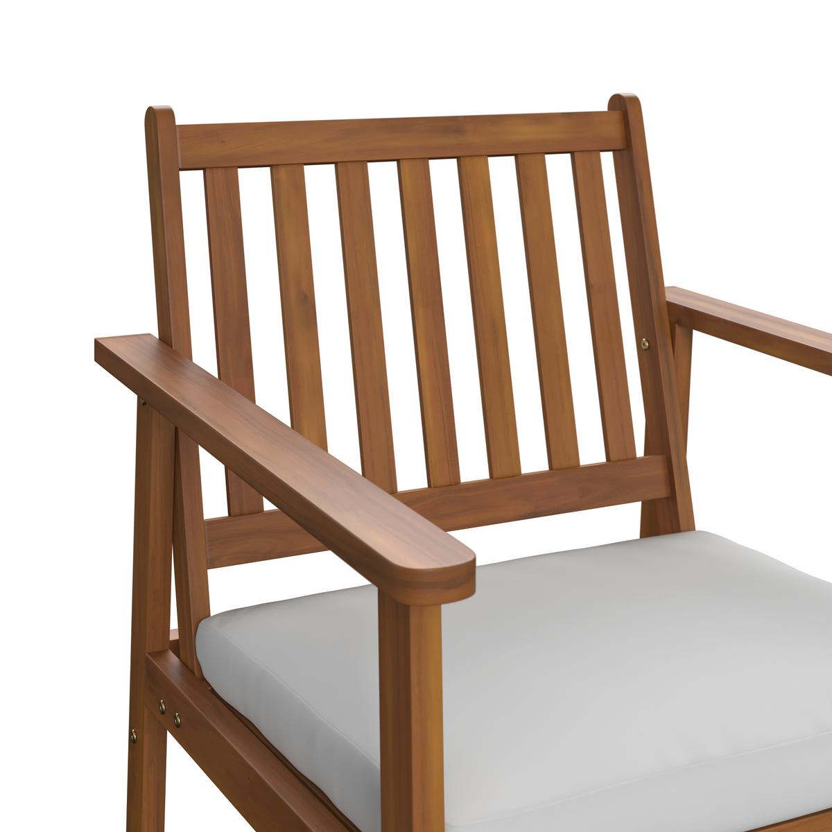 Loungegarnitur Dover - Beige/Akaziefarben, MODERN, Holz (117/81/61cm) - Beldano