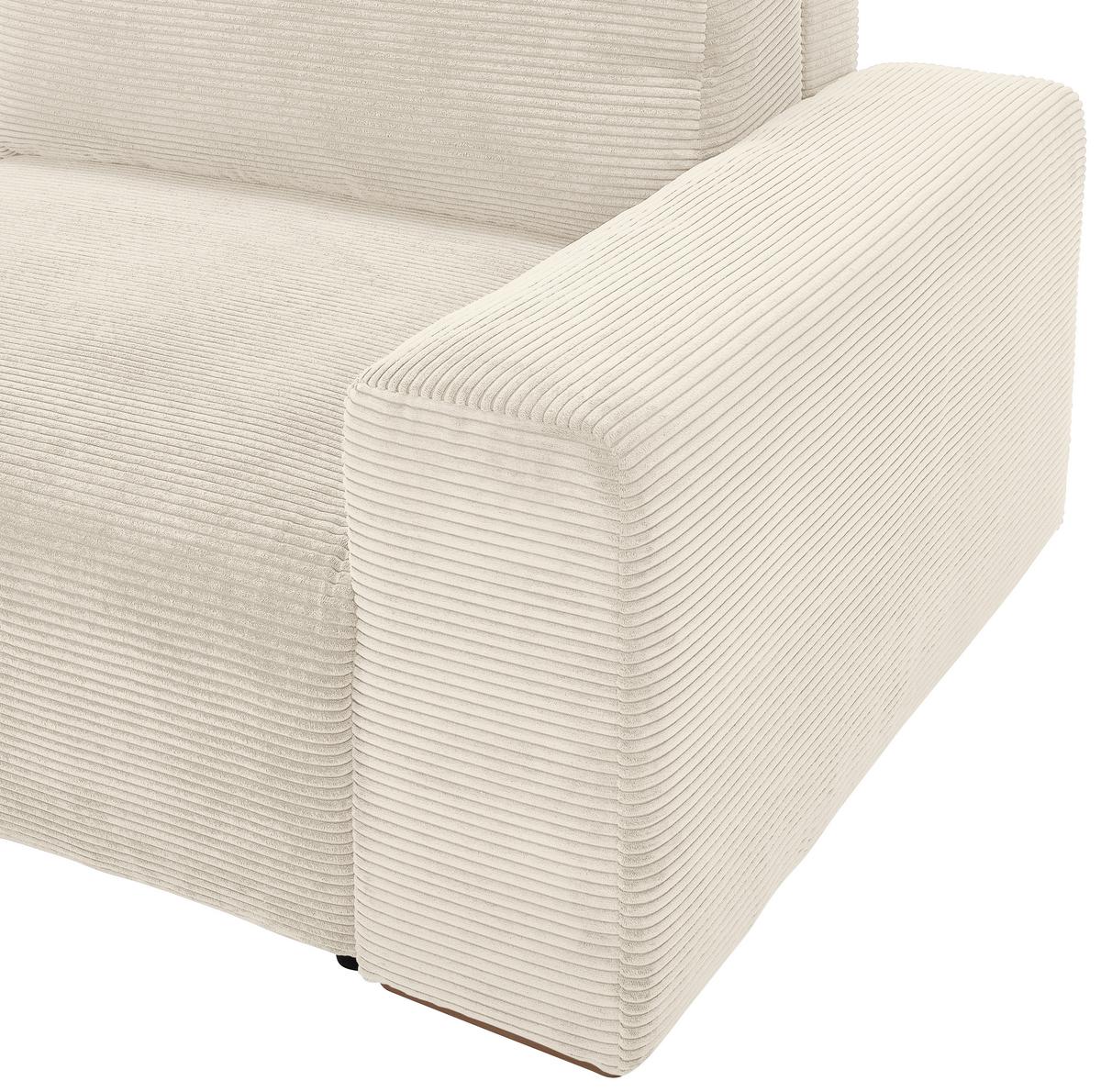 Schlafsofa Vouge Creme Bettkasten, B: 255 Cm - Buchefarben/Creme, KONVENTIONELL, Textil (255/86/123cm) - Livetastic