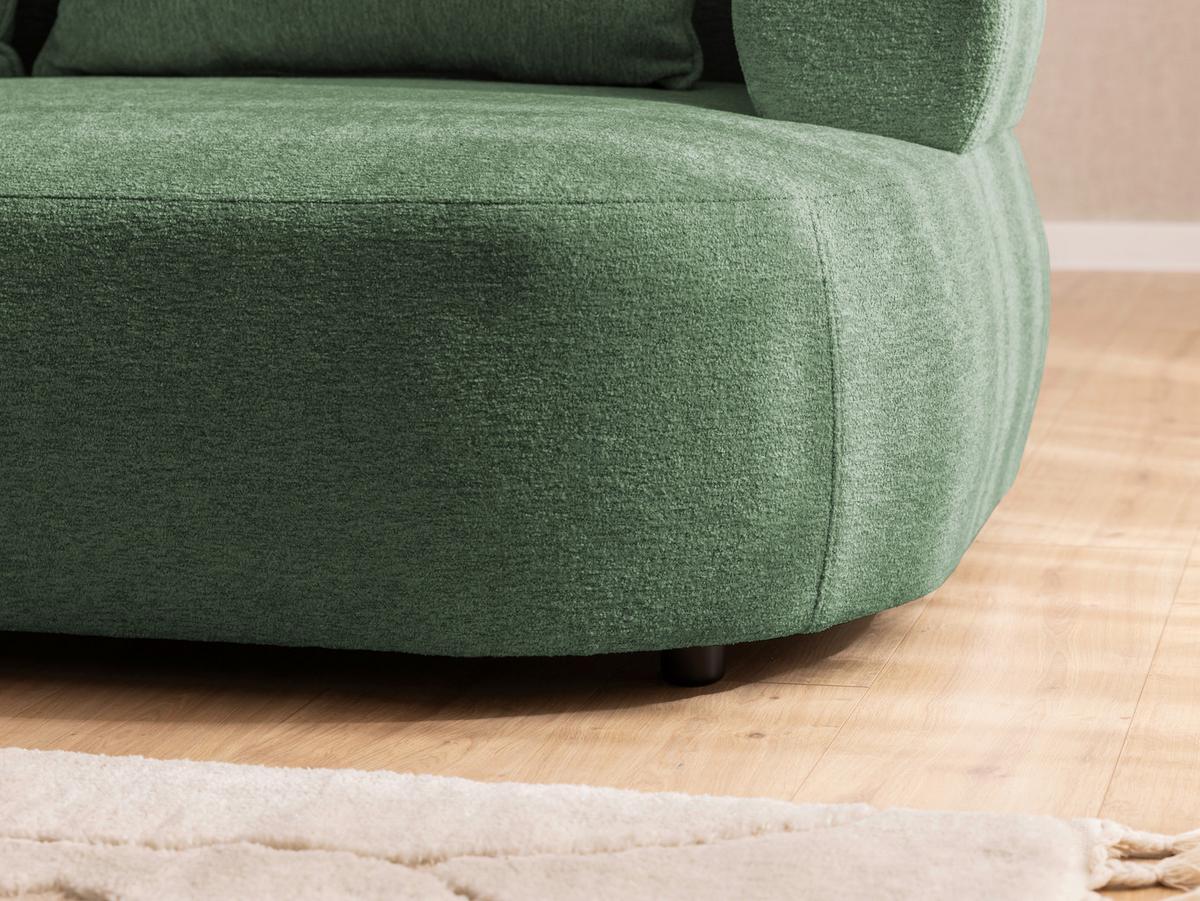 3-Sitzer-Sofa Ferro Grün B: 200 cm - Schwarz/Grün, Design, Textil (200/76/96cm) - Livetastic