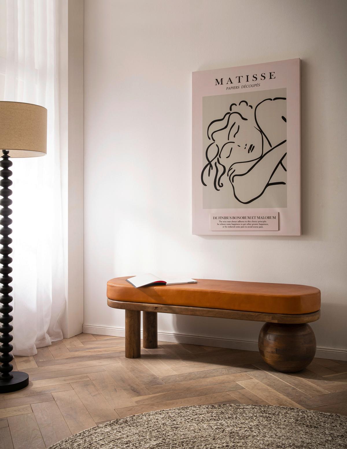 Sitzbank Braun B: 140 cm - Braun, Design, Leder (140/47/40cm) - Livetastic