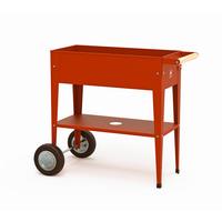 Hochbeet Stahl Kräuterfabrik mit Rollen 35x80x75 cm Rot - Rot, Basics, Metall (35/80/75cm)