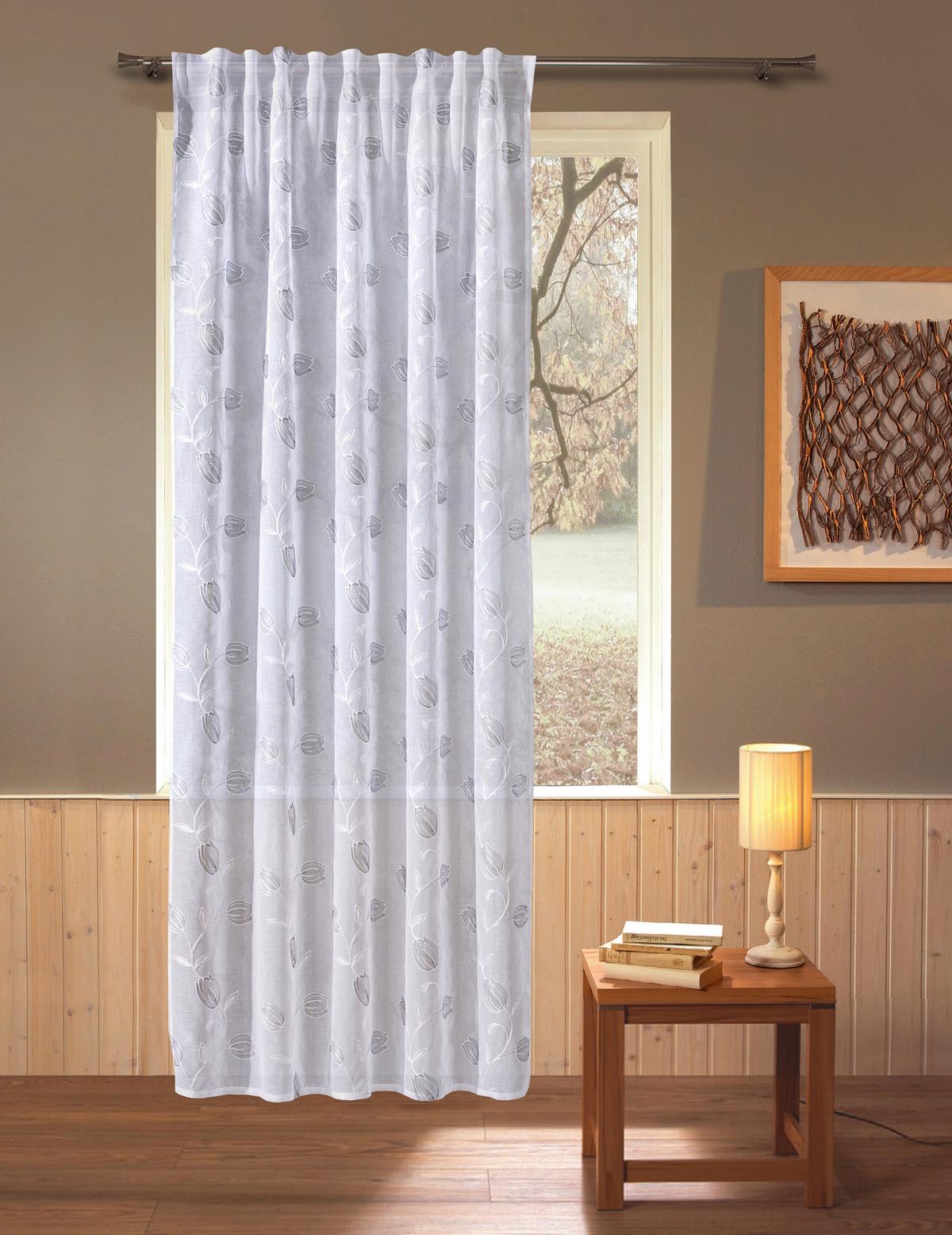 FERTIGVORHANG JAYCE - Grau, ROMANTIK / LANDHAUS, Textil (140/245cm) - James Wood