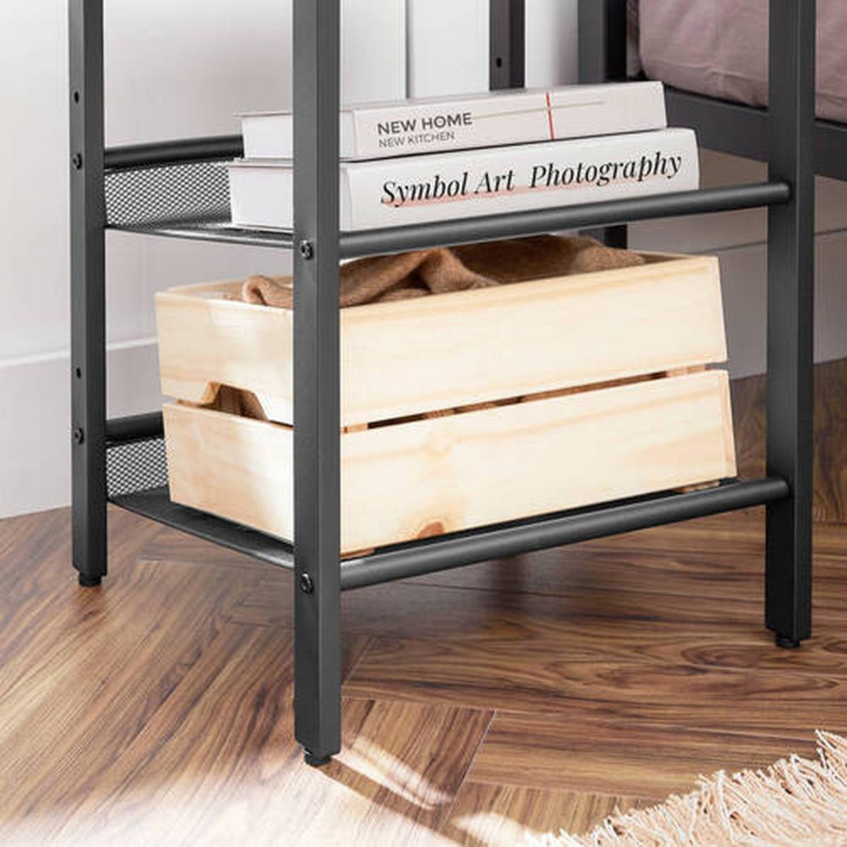 Beistelltisch 2-Tlg. Set, Mit Ablagefächer, Braun, Schwarz - Schwarz/Braun, Trend, Holzwerkstoff/Metall (40/40/50cm) - Boxxx