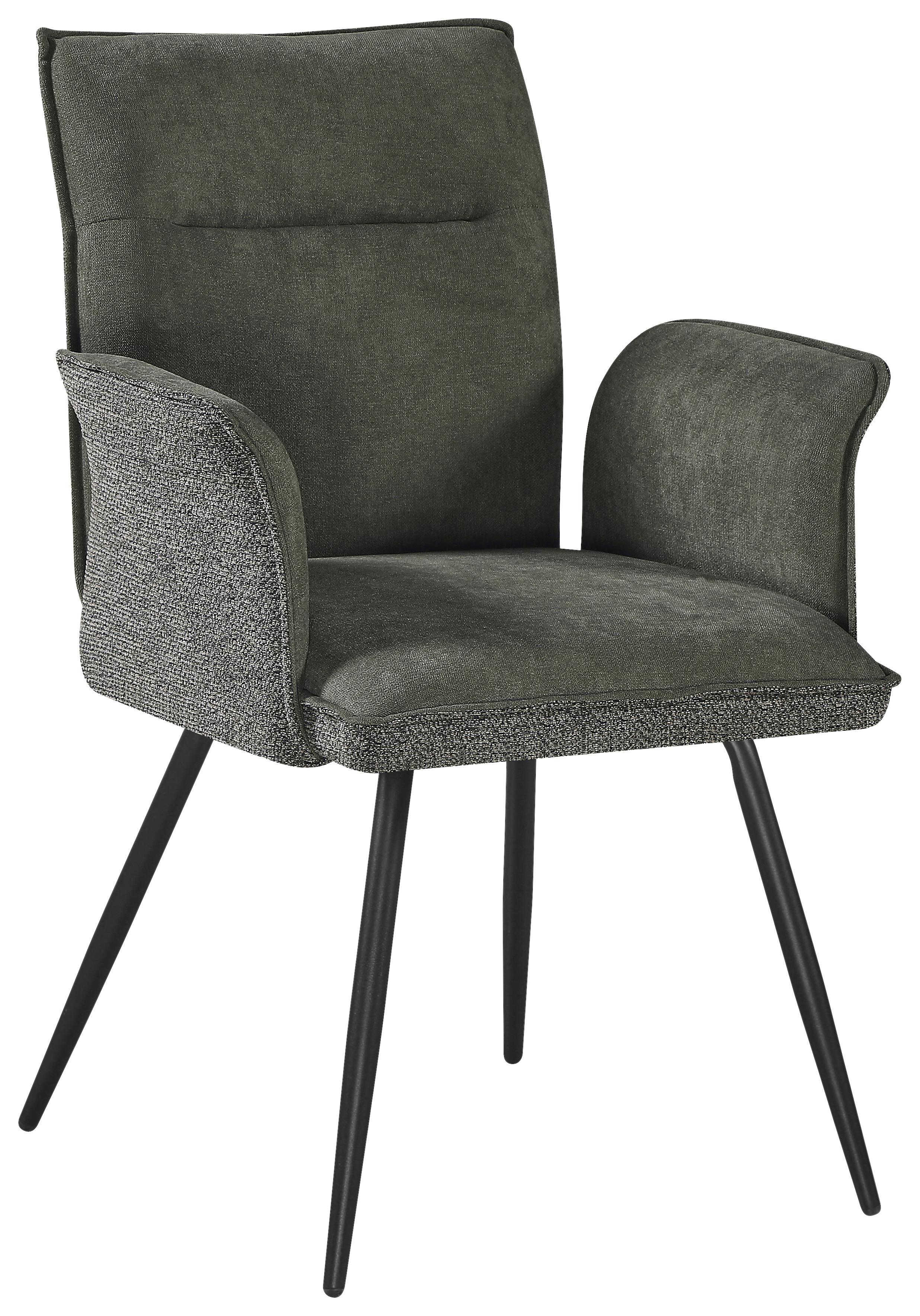 ŽIDLE S PODRUČKAMI NOVA - černá/zelená, Moderní, kov/textil (63/88/63cm) - Premium Living