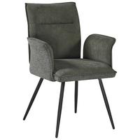 ŽIDLE S PODRUČKAMI NOVA - černá/zelená, Moderní, kov/textil (63/88/63cm) - Premium Living