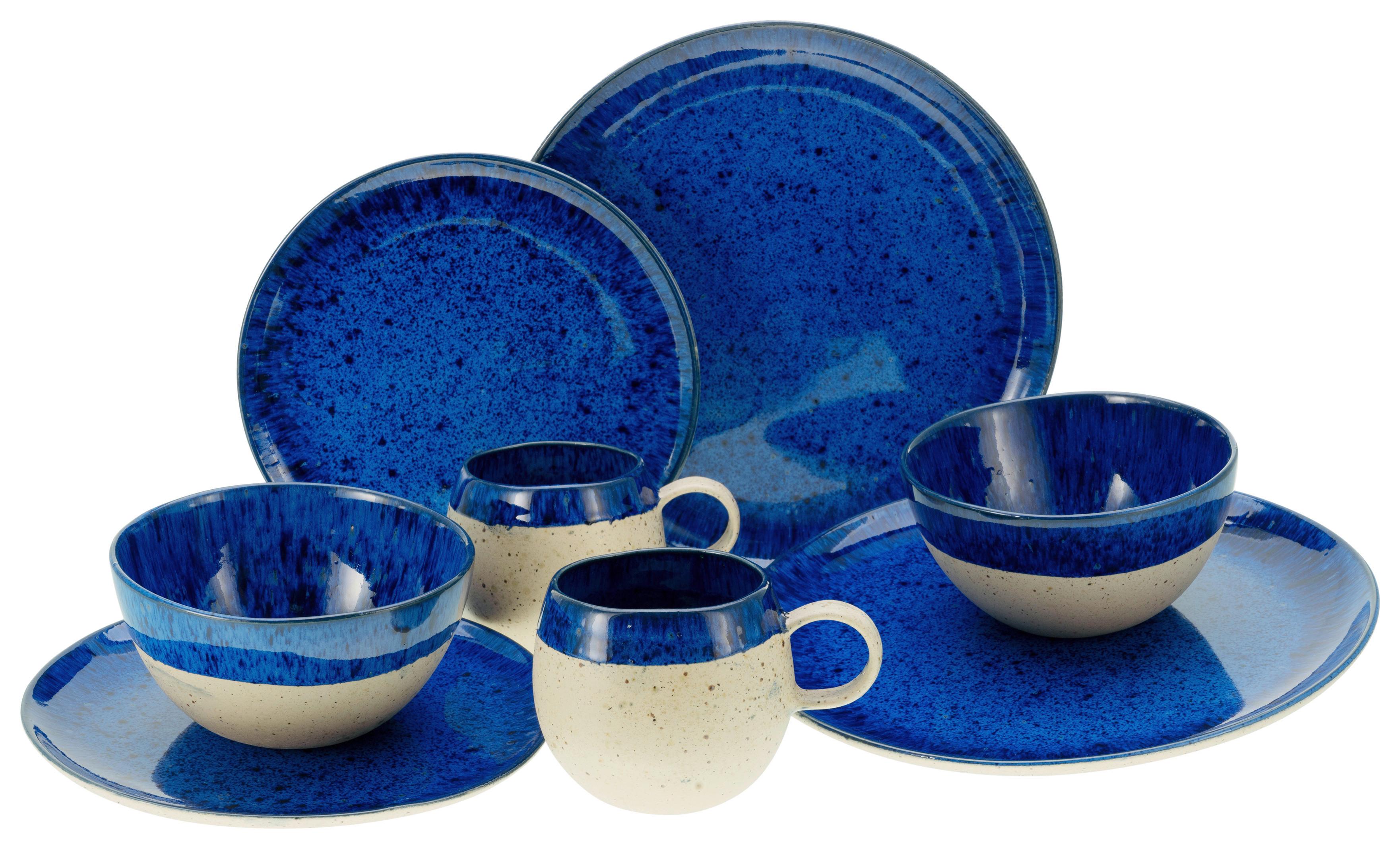 Kombinovaná souprava 8- dílná - modrá/béžová, Trend, keramika (29,5/31/34cm) - Creatable