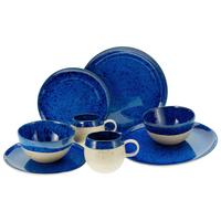Kombinovaná souprava 8- dílná - modrá/béžová, Trend, keramika (29,5/31/34cm) - Creatable