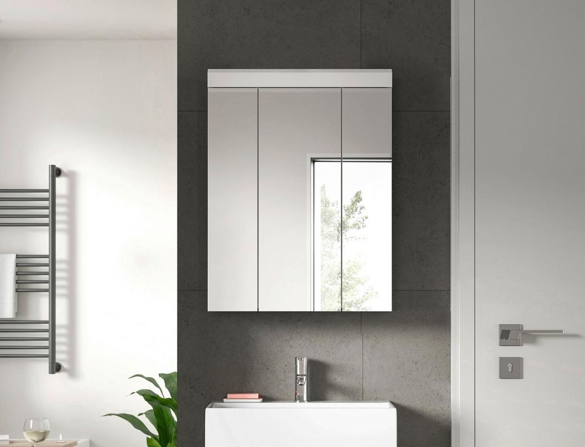 Spiegelschrank Scout Weiß Hg B: 60 Cm - Weiß Hochglanz, MODERN, Glas/Holzwerkstoff (60/79/18cm) - MID.YOU