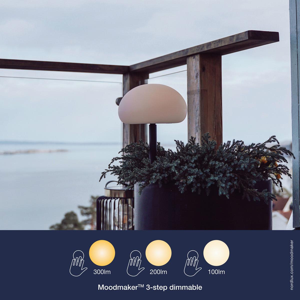 LED-Außenleuchte Sponge Weiß Schwarz D: 20 cm - Schwarz/Weiß, Design, Kunststoff/Metall (20/52cm) - Nordlux