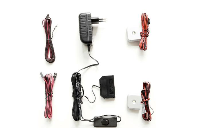 Glasbodenbeleuchtung 2-er Set 1,4 W Led Dimmbar - Silberfarben, Design, Kunststoff/Metall (4/2/4cm) - Livetastic