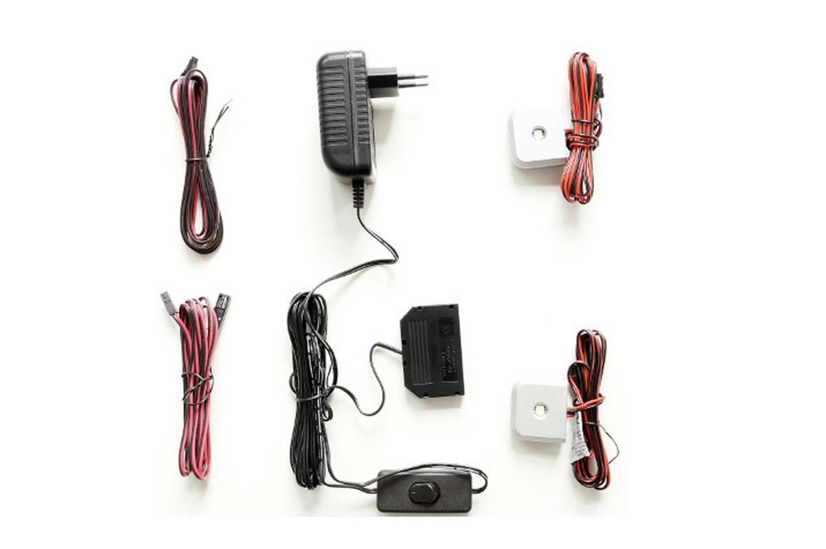 Glasbodenbeleuchtung 2-Er Set 1,4 W Led dimmbar - Silberfarben, Design, Kunststoff/Metall (4/2/4cm) - Livetastic