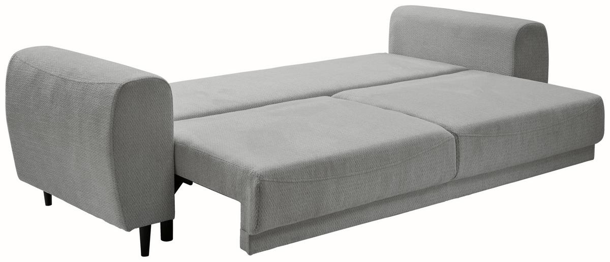 Schlafsofa Siena - Schwarz/Grau, KONVENTIONELL, Textil (245/85/92cm) - Livetastic