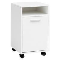 Kontajner na kolieskach biely - biela/strieborná, Konventionell, kov/kompozitné drevo (33/60/38cm) - MID.YOU