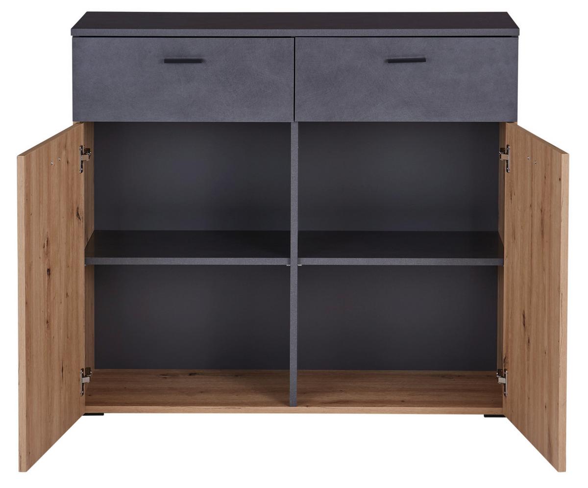 Kommode 100 cm Duos, Eiche Dekor/Matera - MODERN, Holzwerkstoff (100/89,4/40cm)