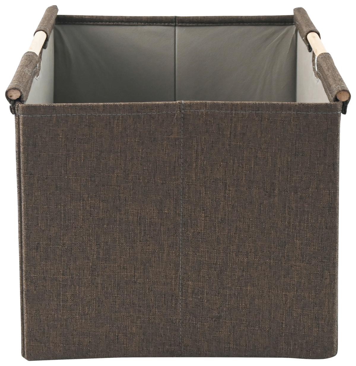 Aufbewahrungsbox Yusuf - Braun, KONVENTIONELL, Holz/Textil (33/33/32cm) - Luca Bessoni