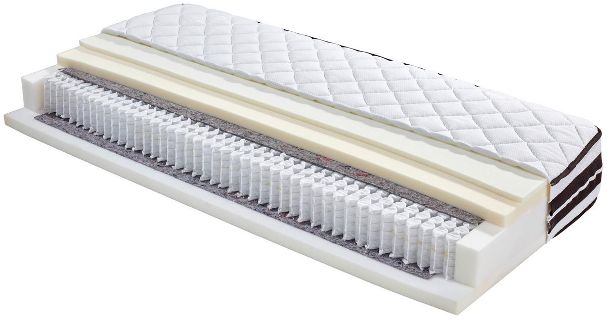 Taschenfederkernmatratze Cecile 140x200cm Mittelfest - Weiß, Textil (140/200cm) - Ele