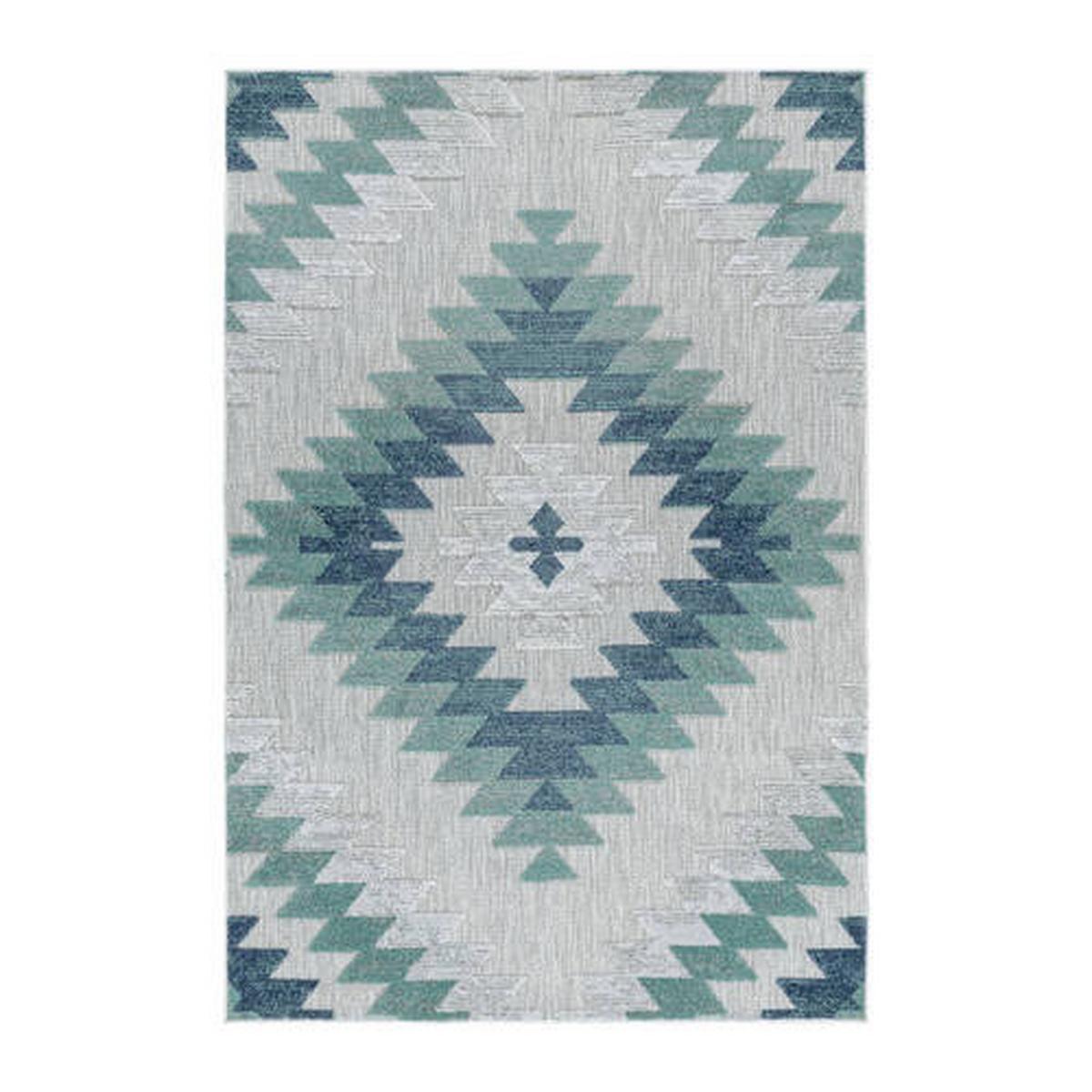 Flachwebteppich Bahama - Blau, Design, Textil (200/290cm) - Novel
