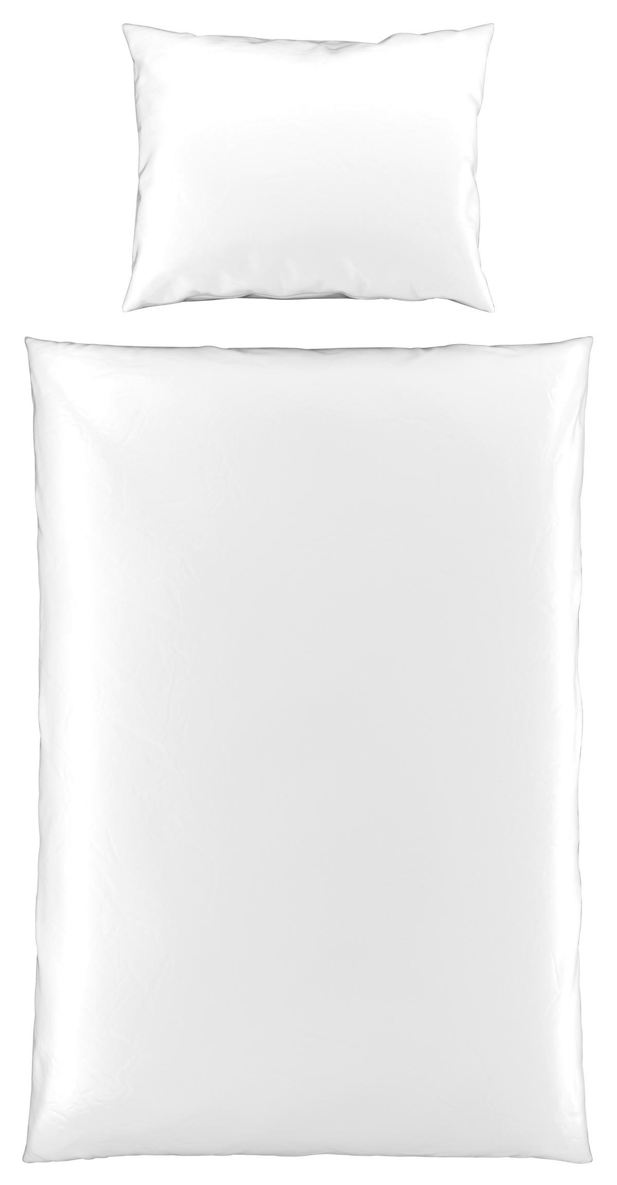 Bettwäsche 140x200 cm Lydia Satin, Weiß - Weiß, MODERN, Textil - Luca Bessoni