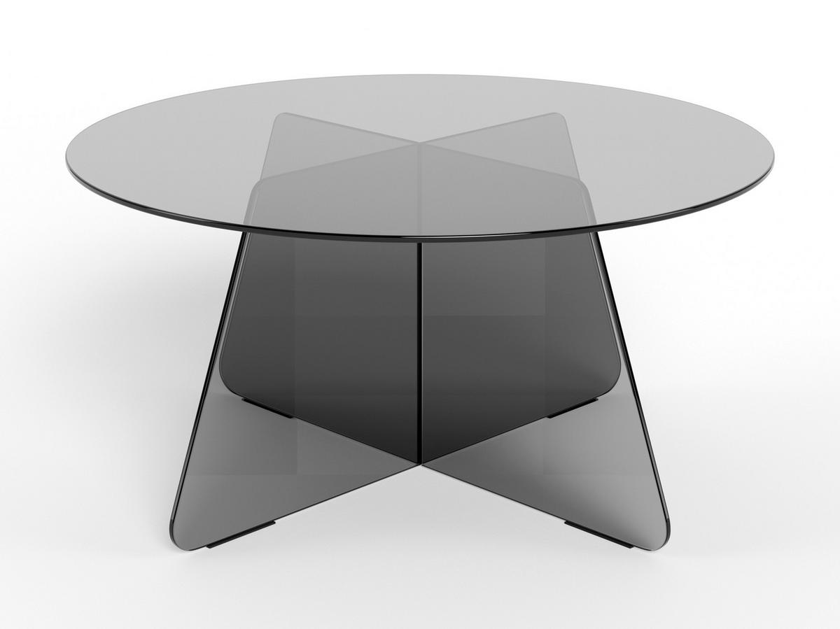 KONFERENČNÝ STOLÍK SAMOS - sivá, Design, sklo (80/80/40cm) - MID.YOU