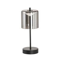 Akku-Tischleuchte Riva Schwarz Sandfarben D:13cm - Sandfarben/Schwarz, Design, Glas/Metall (13/34,50cm) - Schöner Wohnen