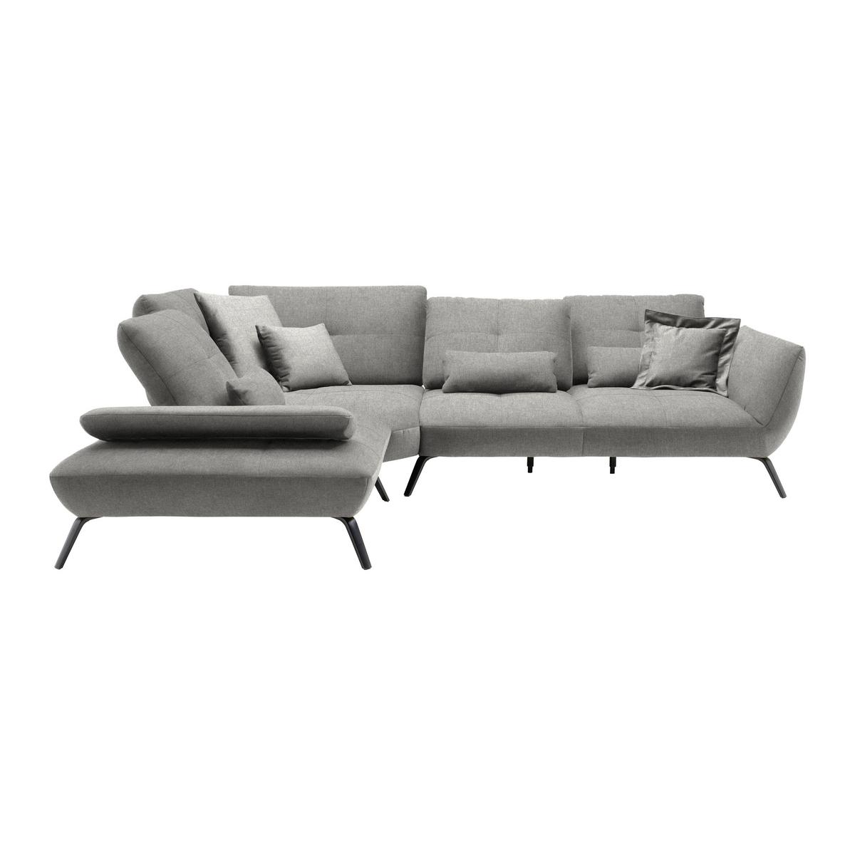 Rohová sedačka TRENDY, ľavá, sivá - čierna/sivá, Modern, kov/kompozitné drevo (250/93/310cm) - Premium Living