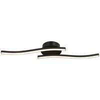 LED-Deckenleuchte Iryna L: 55 cm - Schwarz, Design, Kunststoff/Metall (55/12/6,5cm) - Luca Bessoni