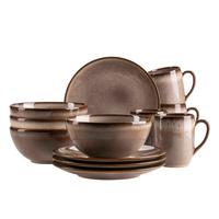 Frühstücksservice Smoky's Steinzeug, Braun, 12-teilig - Braun, Basics, Keramik - Mäser