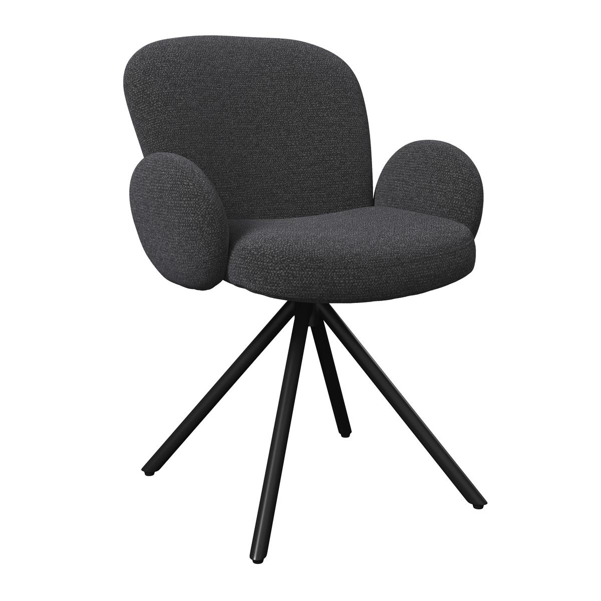 Židle Josea s područkami, šedá - šedá/černá, Moderní, kov/dřevo (64/85/63cm) - Bessagi Home