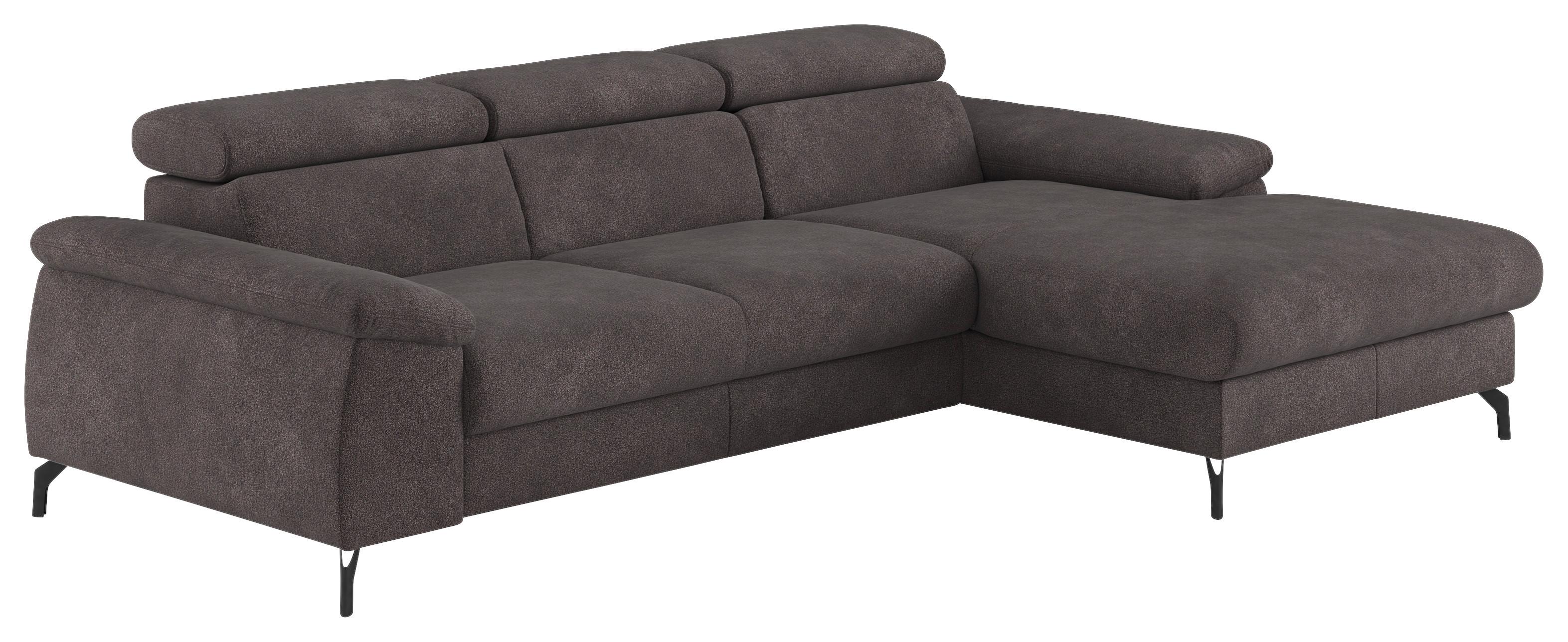 Ecksofa mit Schlaffunktion & Bettkasten Kitty Anthrazit - Anthrazit/Schwarz, Design, Textil (244/166cm) - Livetastic