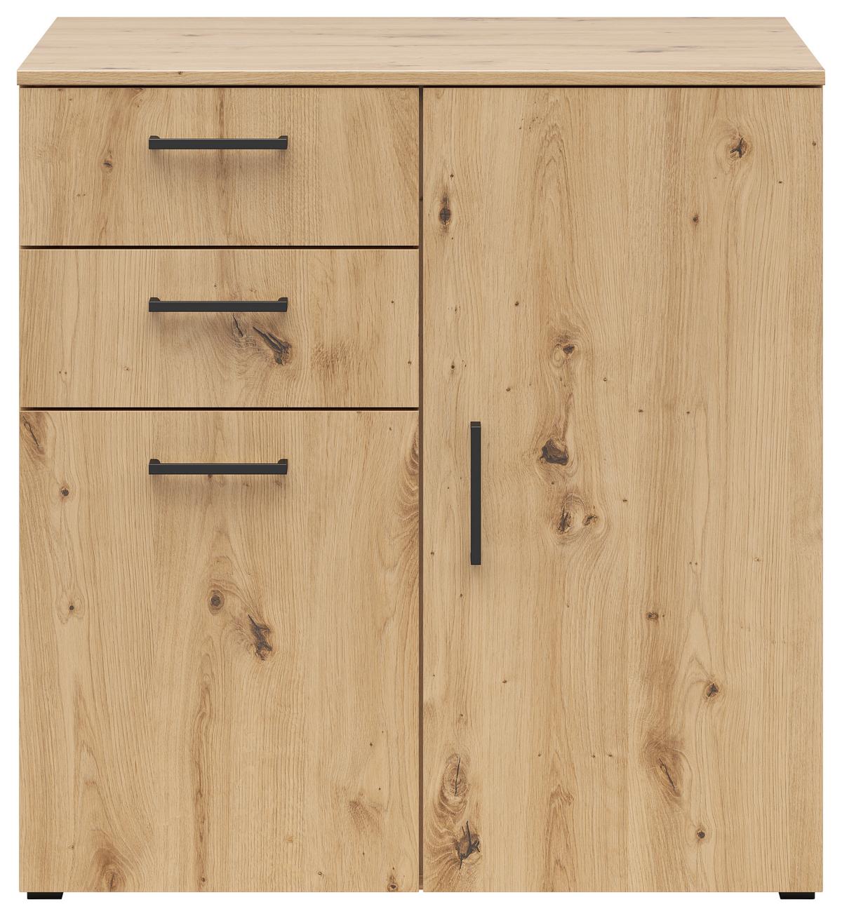Kommode mit Füßen B: 80 cm Multi Cabinet Eiche Artisan - Anthrazit/Eiche Artisan, MODERN, Holzwerkstoff (80/83/52cm)