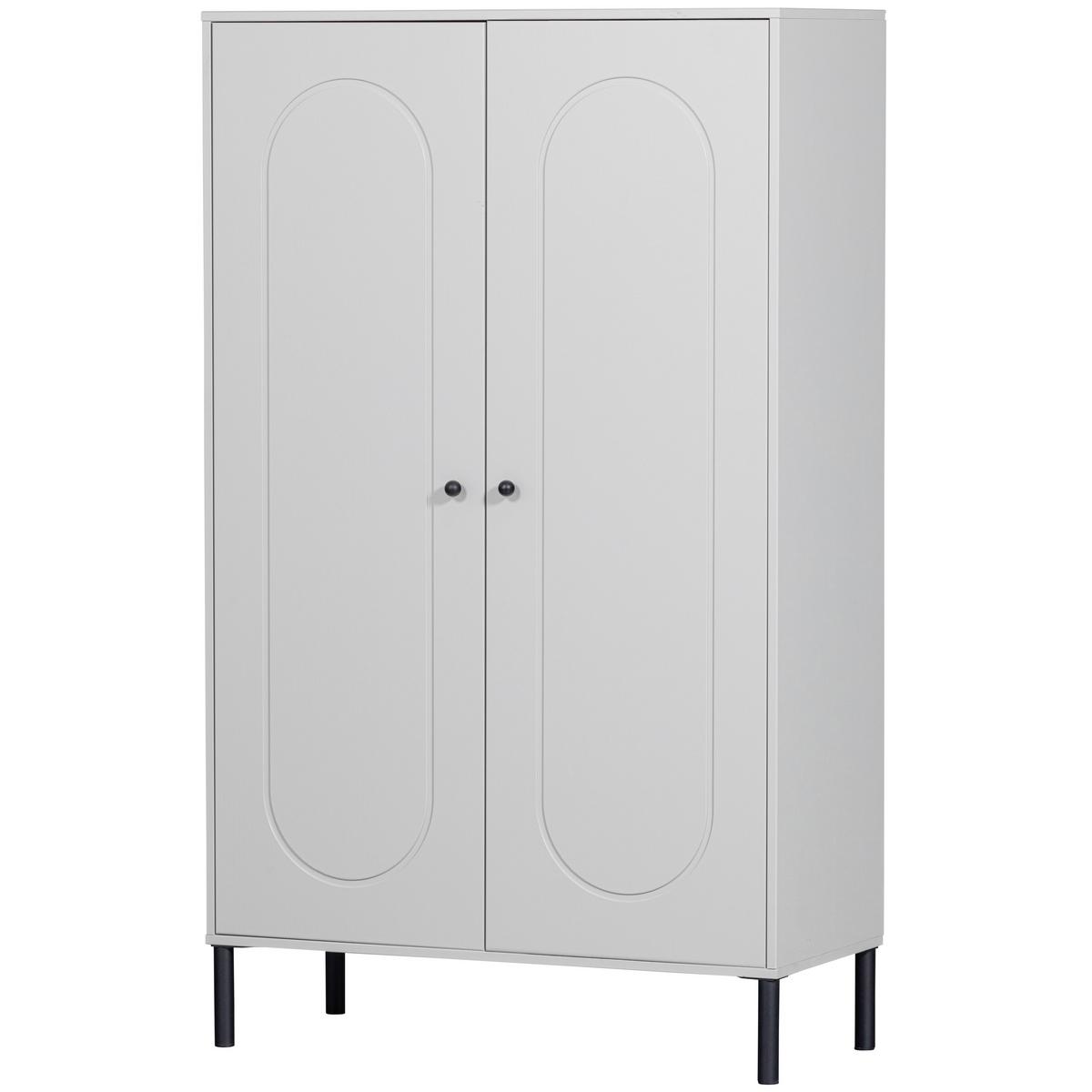 Garderobenschrank Xina Grau B: 90 Cm - Schwarz/Grau, Design, Holz (90/149/40cm) - Livetastic
