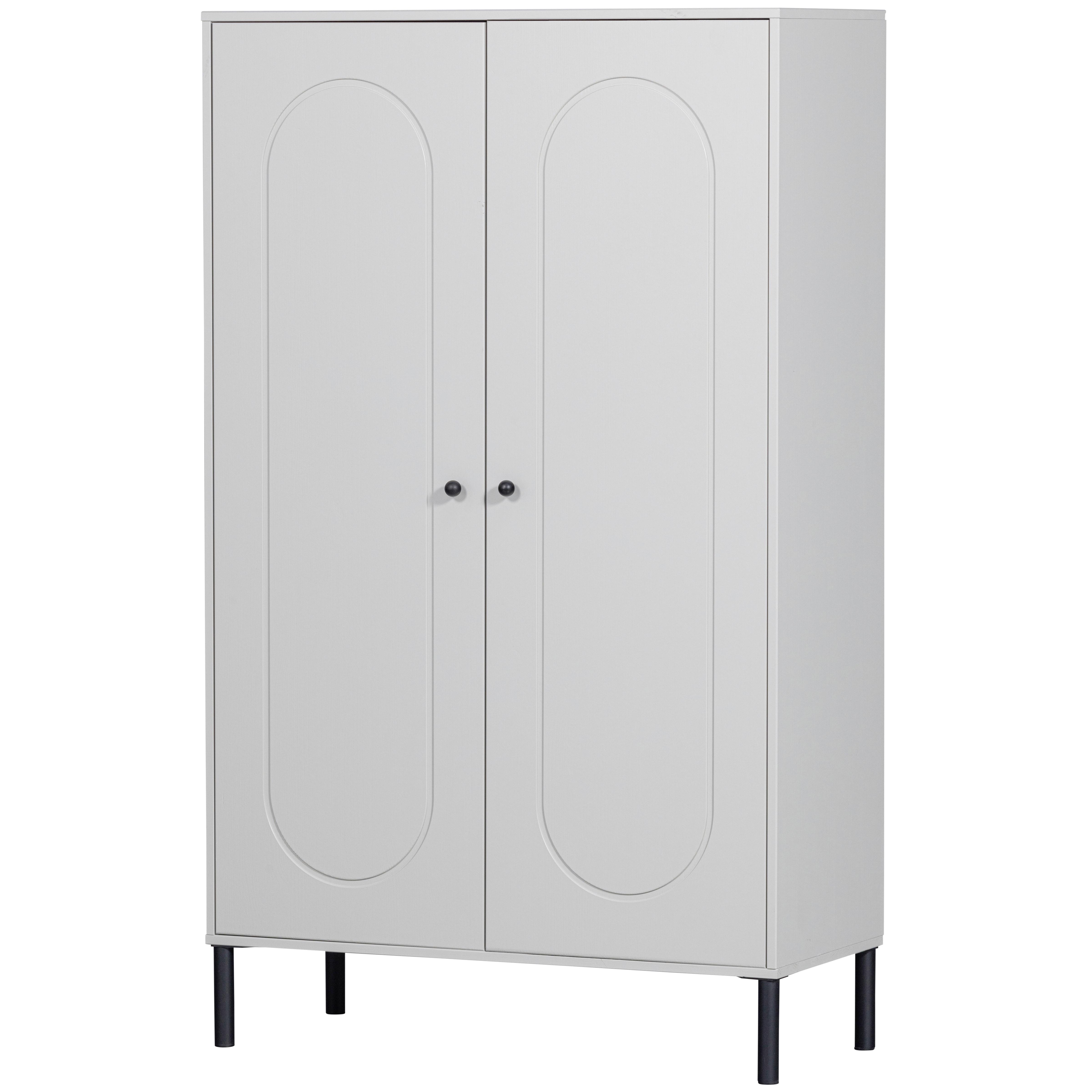 Garderobenschrank Xina Grau B: 90 cm