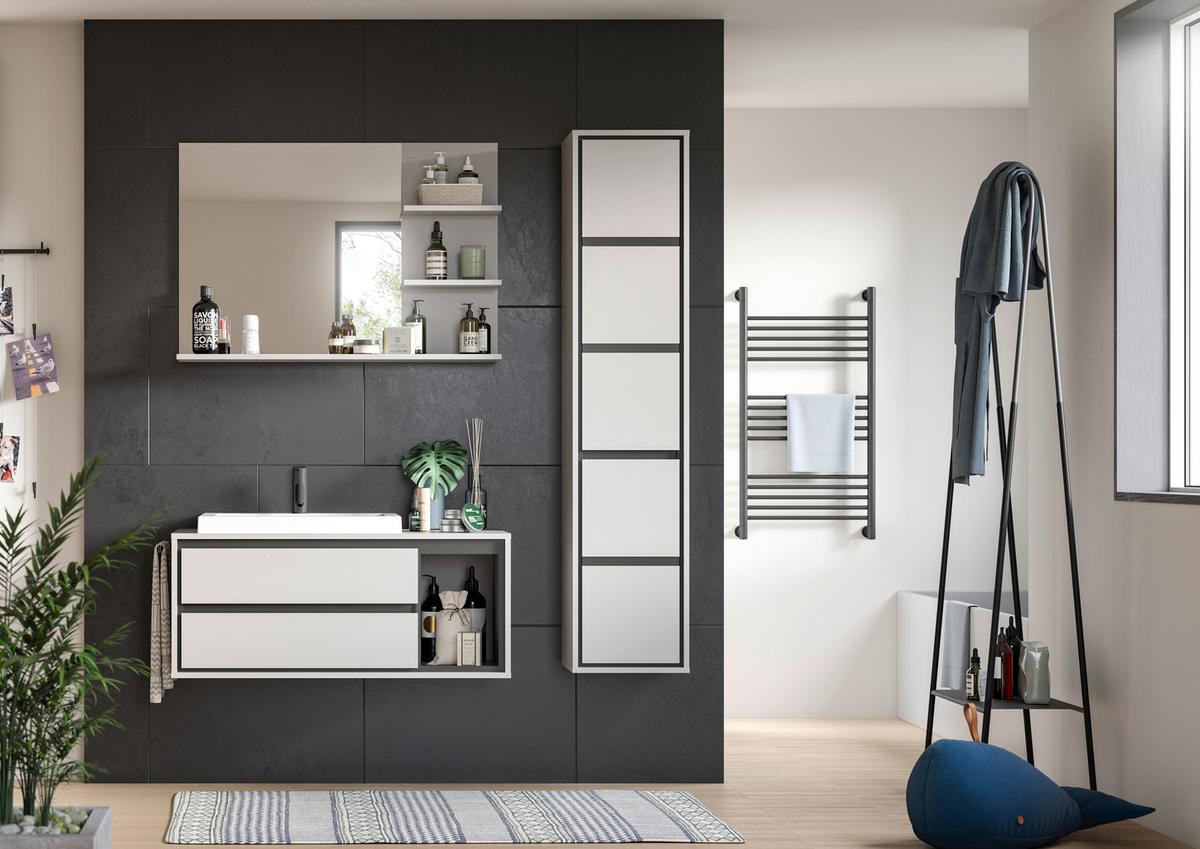 Wandspiegel Jaru Grau B: 100 Cm - Grau, MODERN, Holzwerkstoff (100/69/16cm) - MID.YOU