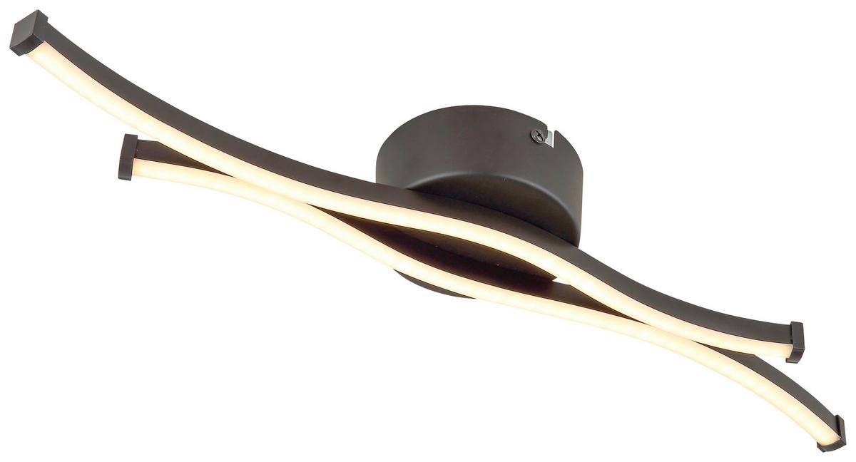 STROPNÉ LED SVIETIDLO LOREN - čierna/opálová, Modern, kov/plast (47,6/10/5,6cm) - Mömax