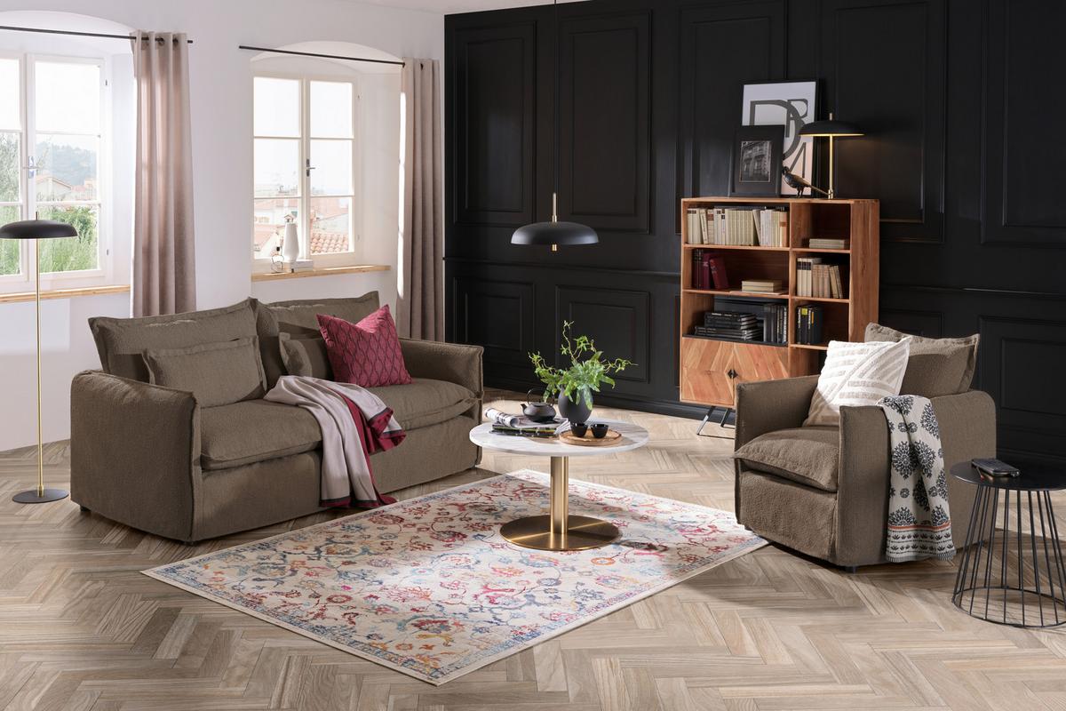 Sofa Toscana - Braun, Trend, Textil (195/82/98cm) - Livetastic