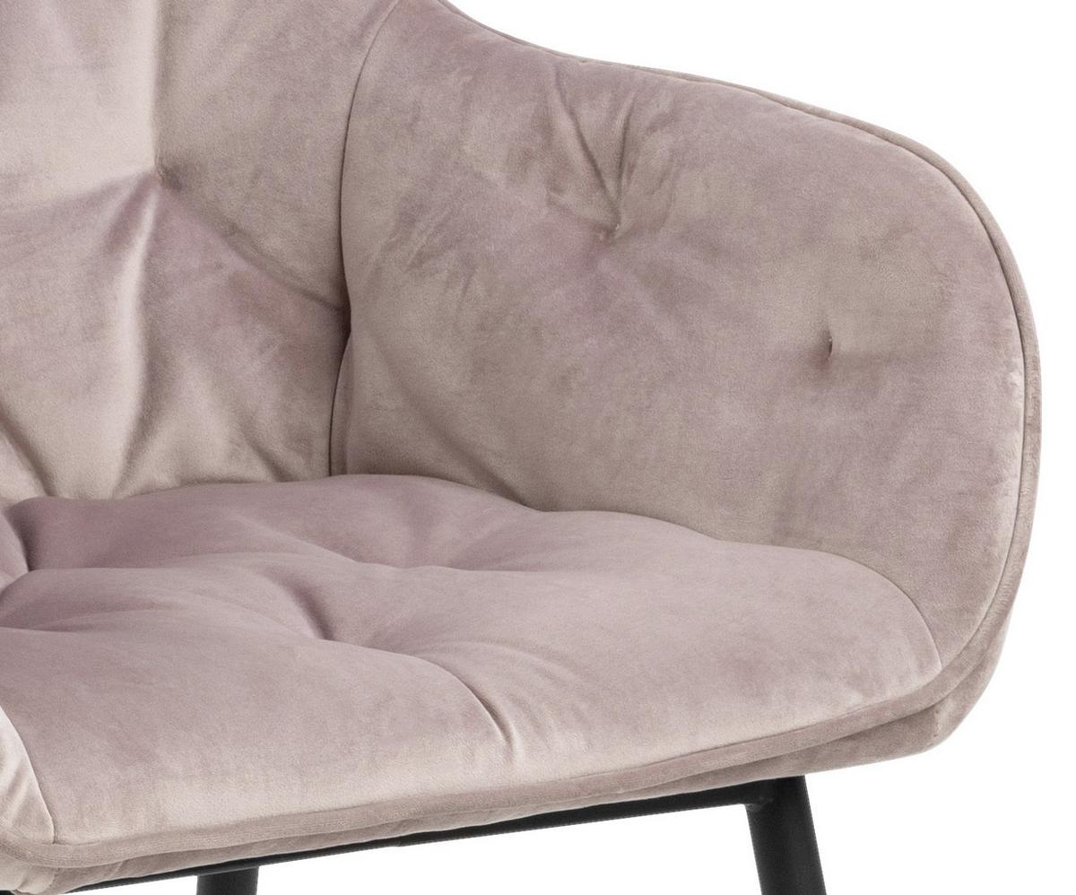 Stolička s podrúčkami BROOKE ružová - čierna/ružová, Trend, kov/textil (58/83/55cm) - Livetastic