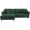 Ecksofa Vanilla Dunkelgrün S: 178x264-302 cm - Dunkelgrün/Schwarz, Design, Textil (178/264-302cm) - Livetastic