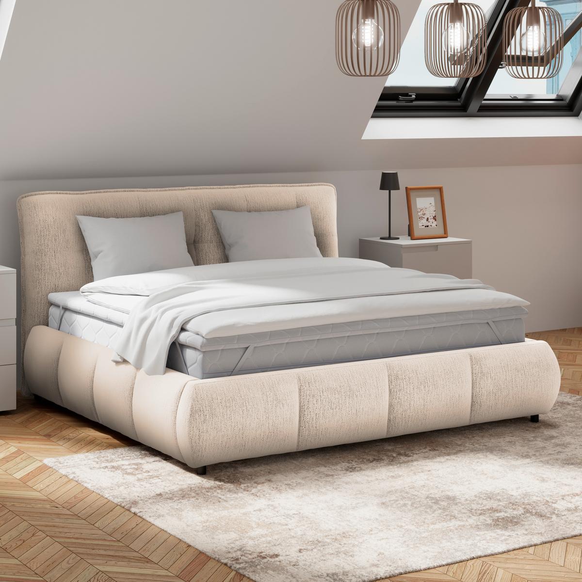 Polsterbett Limo Beige 160x200 cm - Beige/Schwarz, KONVENTIONELL, Holz/Holzwerkstoff (160/200cm) - James Wood