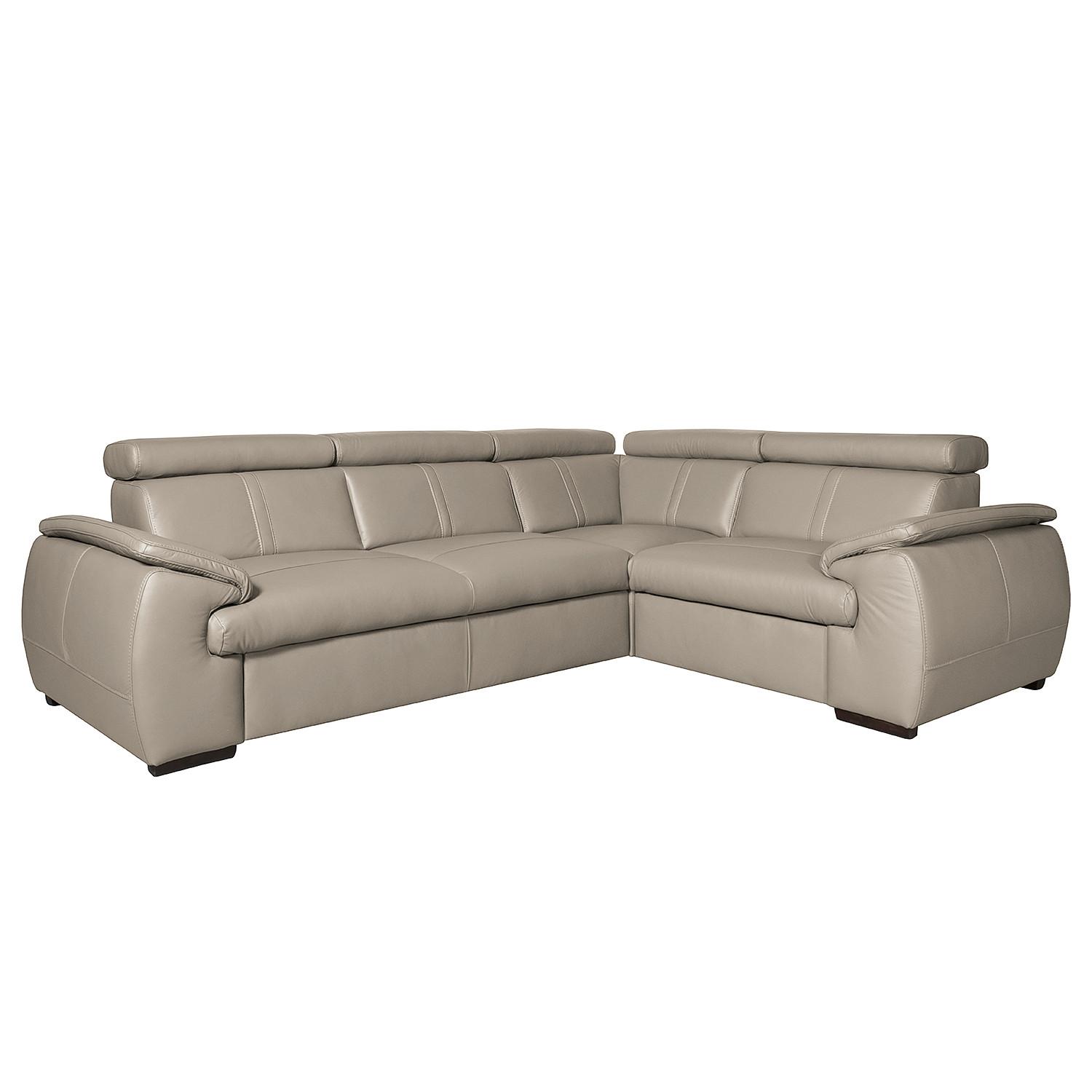 Ecksofa City Hellgrau S: 265x193 Cm - Wengefarben/Hellgrau, Design, Leder (265/193cm) - Livetastic
