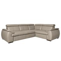 Ecksofa City Hellgrau S: 265x193 Cm - Wengefarben/Hellgrau, Design, Leder (265/193cm) - Livetastic