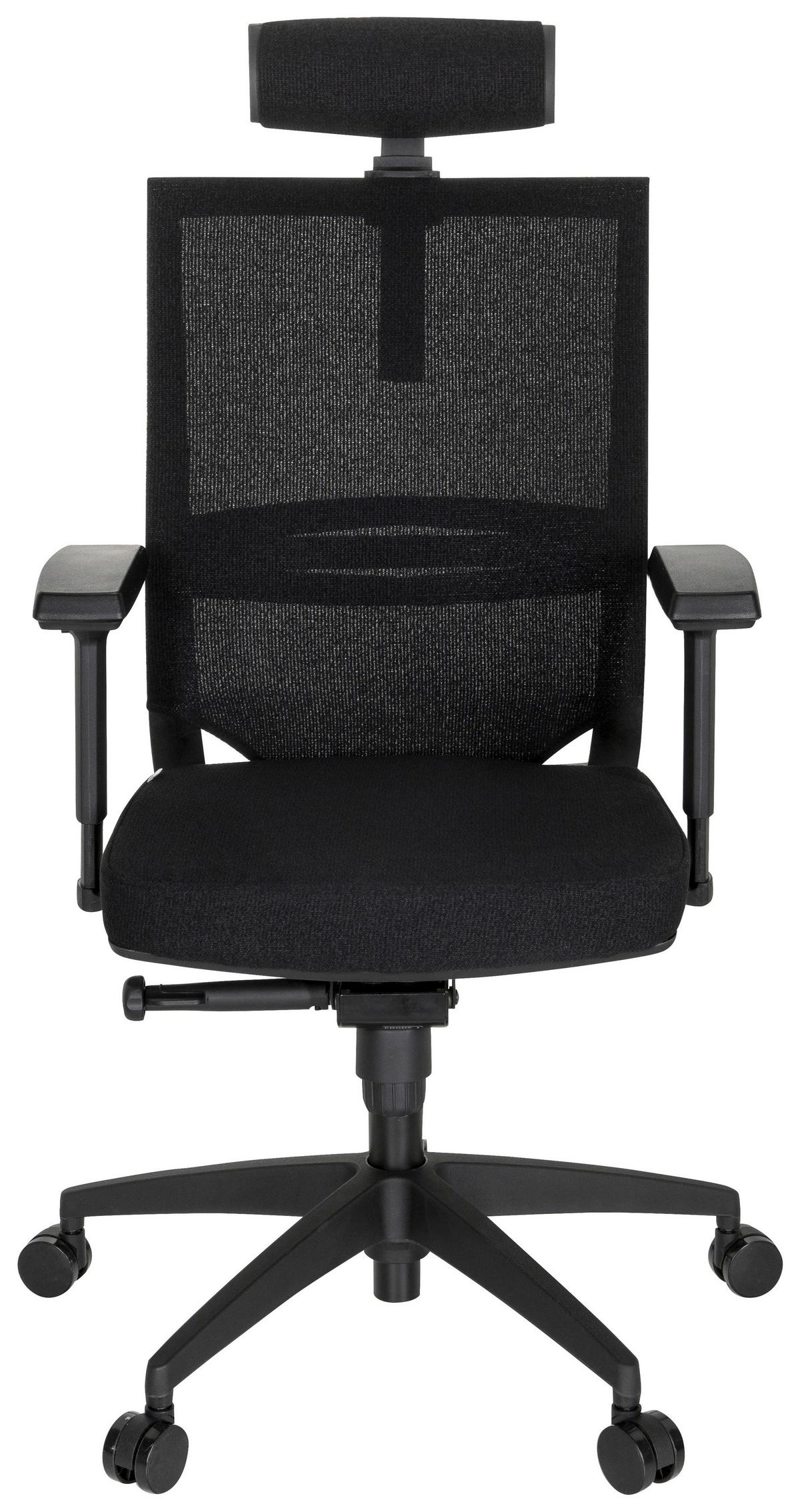 Drehstuhl Porto Max High I Schwarz - Schwarz, MODERN, Kunststoff/Textil (63/113/65cm) - MID.YOU