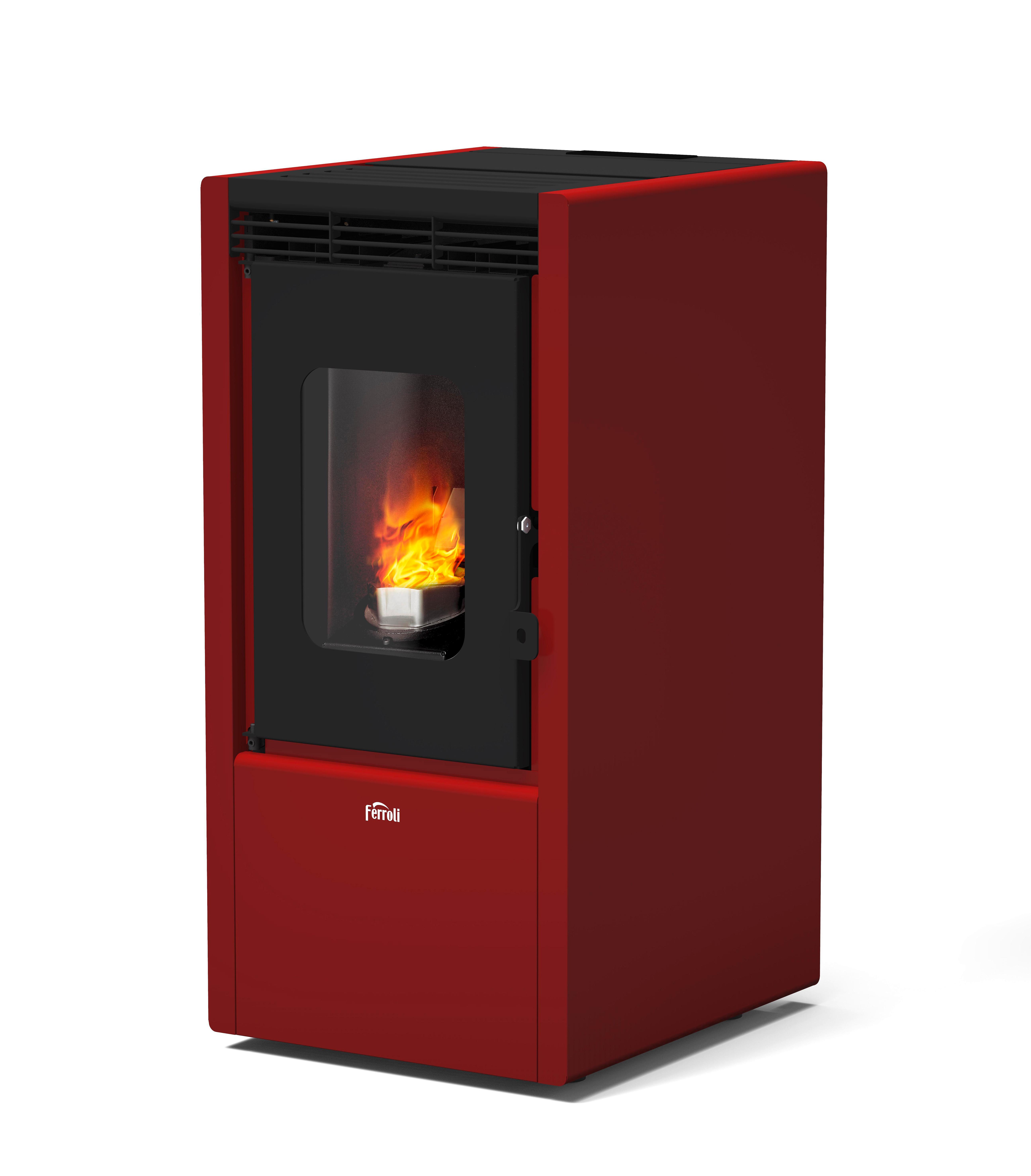 Kaminofen Pelletofen Elda Bordeaux - Bordeaux, Basics, Metall (50/89/43cm)