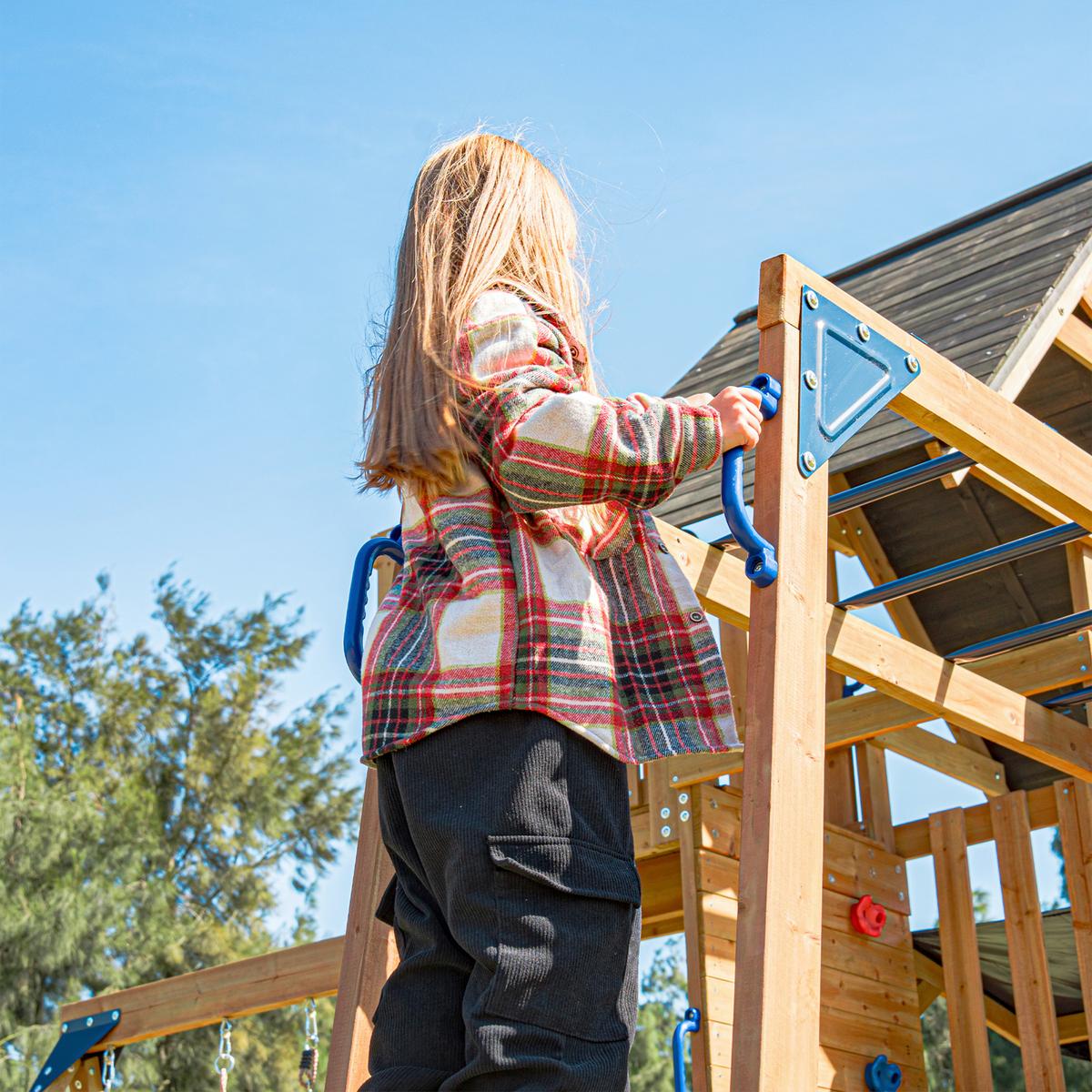 Spielturm Mit Rutsche Grau - Anthrazit/Braun, Basics, Holz/Kunststoff (482/500/338cm) - Ambia Garden