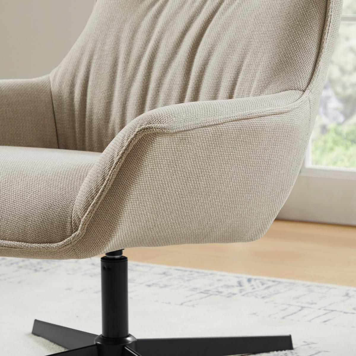 Sessel Beige B: 85 Cm - Beige/Schwarz, MODERN, Textil (85/103/83cm) - Livetastic